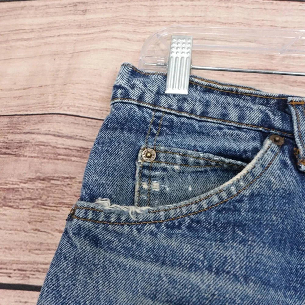 Levi's Shorts Mens 30 Blue Denim Distressed Bermuda Vintage Orange Tab USA Made